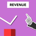 Illustration representing businessman with index finger up showing increase of incomes on graph on purple background