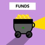 Creative illustration of full trolley with gold representing concept investing in funds and make capital