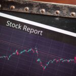 Detailed view of a stock report displaying a market performance graph with data trends.