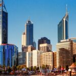 Stunning view of Perth's skyline showcasing modern skyscrapers during the day.