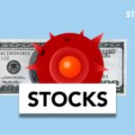 Conceptual image of stock market impact due to COVID-19 with dollar bill.