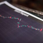 Close-up of a stock report showing a financial data graph.