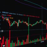 Close-up of cryptocurrency chart on a monitor showing Binance data in Valencia, Spain.