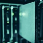 Close-up of server racks in a data center highlighting modern technology infrastructure.