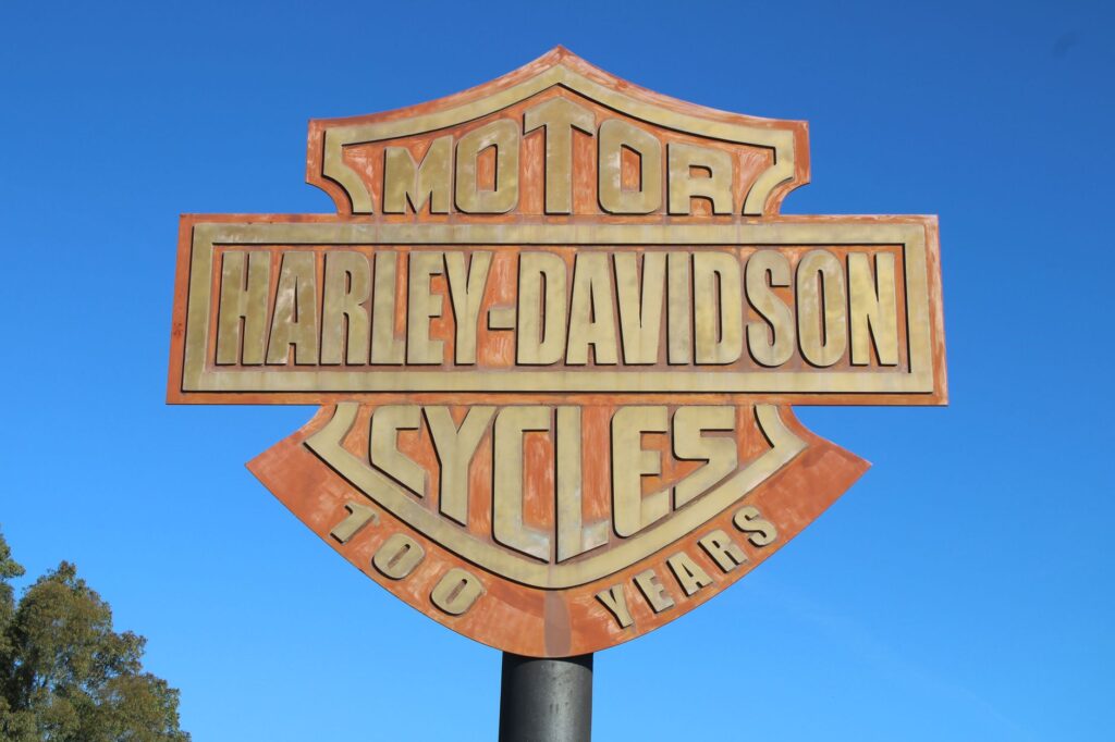 Harley-Davidson logo from 100th anniversary in El Puerto de Santa María, Spain.