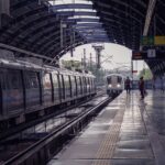 A typical day at a New Delhi metro station capturing the essence of urban transit.
