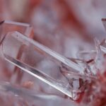 Detailed close-up of clear quartz crystals showcasing intricate natural formations.