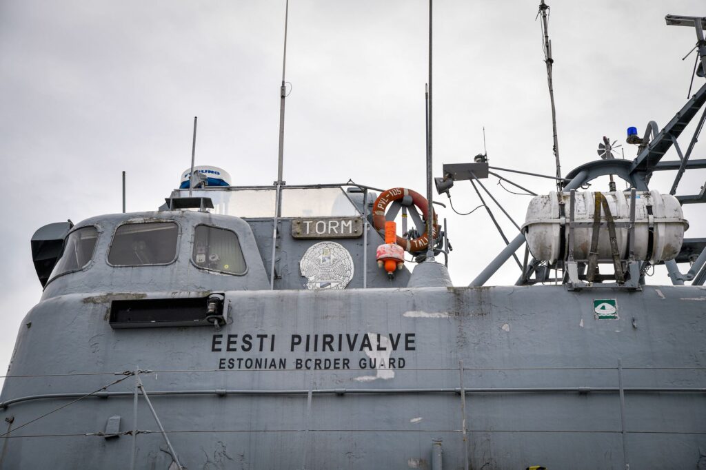 Close-up of an Estonian Border Guard vessel in Tallinn's Seaplane Harbour, Estonia.