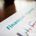 Detailed view of a financial report with a focus on graphs and data analysis.